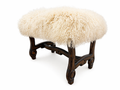 Hyde Park Tibetan Sheep Ottoman - Off White