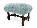 Hyde Park Tibetan Sheep Ottoman - Seafoam