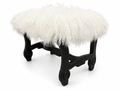 Hyde Park Tibetan Sheep Ottoman - White