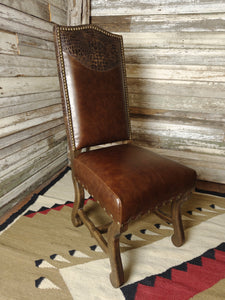 Axis Western Brown Leather, Crocodile Accent Leather & Authentic Axis Hide Dining Chair Without Arms