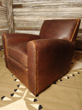 Load image into Gallery viewer, Chaps Contemporary Western Modern Farmhouse Leather Swivel Chair