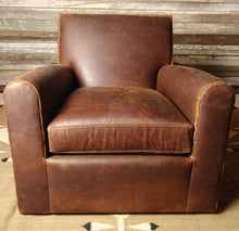 Load image into Gallery viewer, Chaps Contemporary Western Modern Farmhouse Leather Swivel Chair