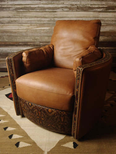 Del Rio Western Leather Snug Swivel Recliner