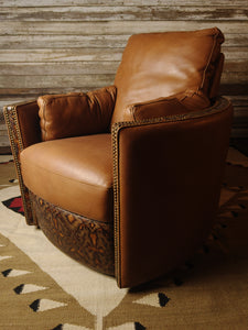 Del Rio Western Leather Snug Swivel Recliner