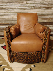 Del Rio Western Leather Snug Swivel Recliner