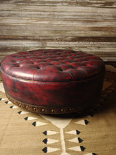 Load image into Gallery viewer, Grand Teton 48 Inch Round Tufted Western Leather Ottoman