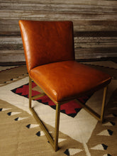 Load image into Gallery viewer, Aspen Valley Contemporary Western Modern Farmhouse Leather Metal Frame Dining Chair