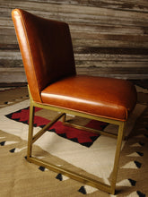 Load image into Gallery viewer, Aspen Valley Contemporary Western Modern Farmhouse Leather Metal Frame Dining Chair