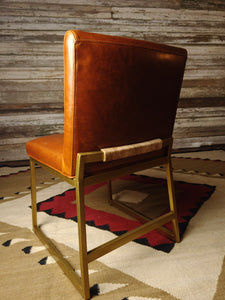 Aspen Valley Contemporary Western Modern Farmhouse Leather Metal Frame Dining Chair