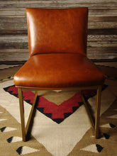 Load image into Gallery viewer, Aspen Valley Contemporary Western Modern Farmhouse Leather Metal Frame Dining Chair