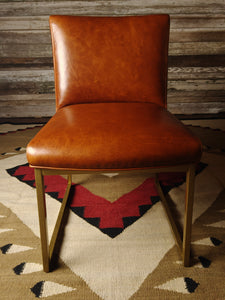 Aspen Valley Contemporary Western Modern Farmhouse Leather Metal Frame Dining Chair