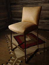 Load image into Gallery viewer, Aspen Valley Contemporary Western Modern Farmhouse Leather Metal Frame Barstool