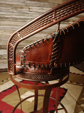 Load image into Gallery viewer, Leather &amp; Metal Western Rustic Barstool