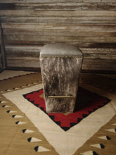 Load image into Gallery viewer, Keystone Contemporary Western Leather Cowhide With Metal Kick Stand Barstool