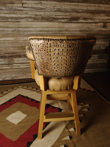 Bayou Western Leather Tufted Barstool