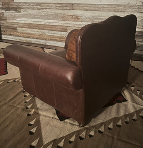 Maverick Western Leather Cowhide Club Chair