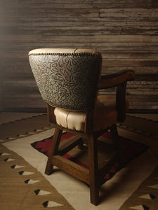 Powder River Western Leather Tufted Barstool