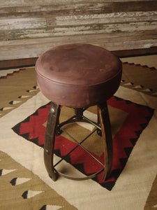 Tequila Reclaimed Barrel Western Leather Barstool