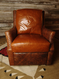 Bonham Cowhide Swivel Glider