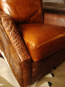 Bonham Cowhide Swivel Glider