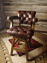 Load image into Gallery viewer, Summit Axis Deer Hide Western Leather Tufted Barstool