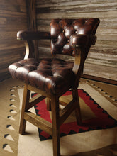 Load image into Gallery viewer, Summit Axis Deer Hide Western Leather Tufted Barstool