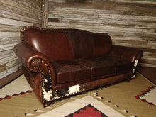 Load image into Gallery viewer, Maverick II Eight Foot Western Leather Cowhide Sofa