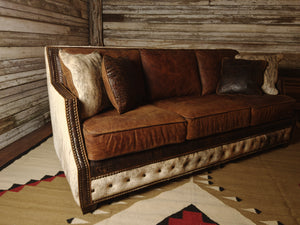 Adrian Hacienda Contemporary Western Cowhide Leather Sofa