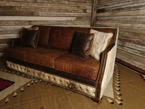 Adrian Hacienda Contemporary Western Cowhide Leather Sofa