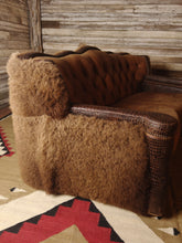 Load image into Gallery viewer, Yellowstone Curved Tufted Buffalo Western Leather Loveseat