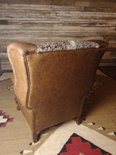 Load image into Gallery viewer, Longhorn Salt &amp; Pepper Cowhide Western Leather Wingback Recliner