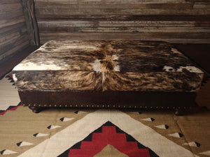 Mesa Cowhide Western Ottoman 60 x 36 Large Rectange