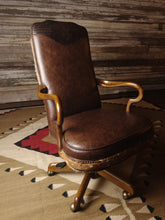 Load image into Gallery viewer, Huntsman Axis Deer Hide Western Leather Office Chair