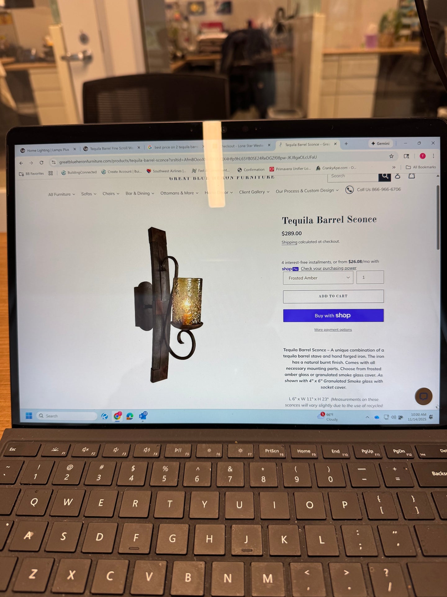 CUSTOM - 2 TEQUILA BARREL SCONCES