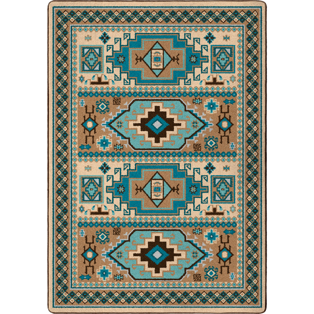 Image of an area rug, Indigo - Turquoise