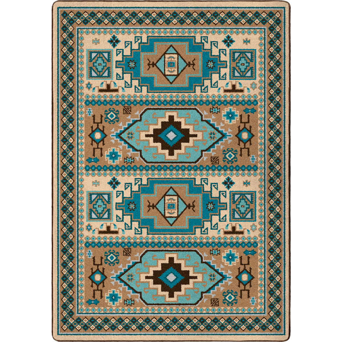 Image of an area rug, Indigo - Turquoise