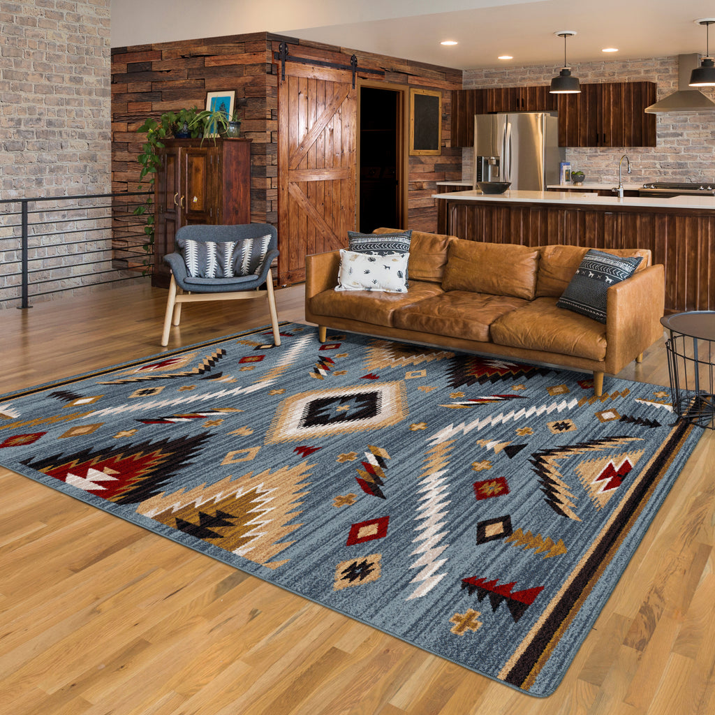 Image of an area rug, Interlaced Horizon - Gray Stone