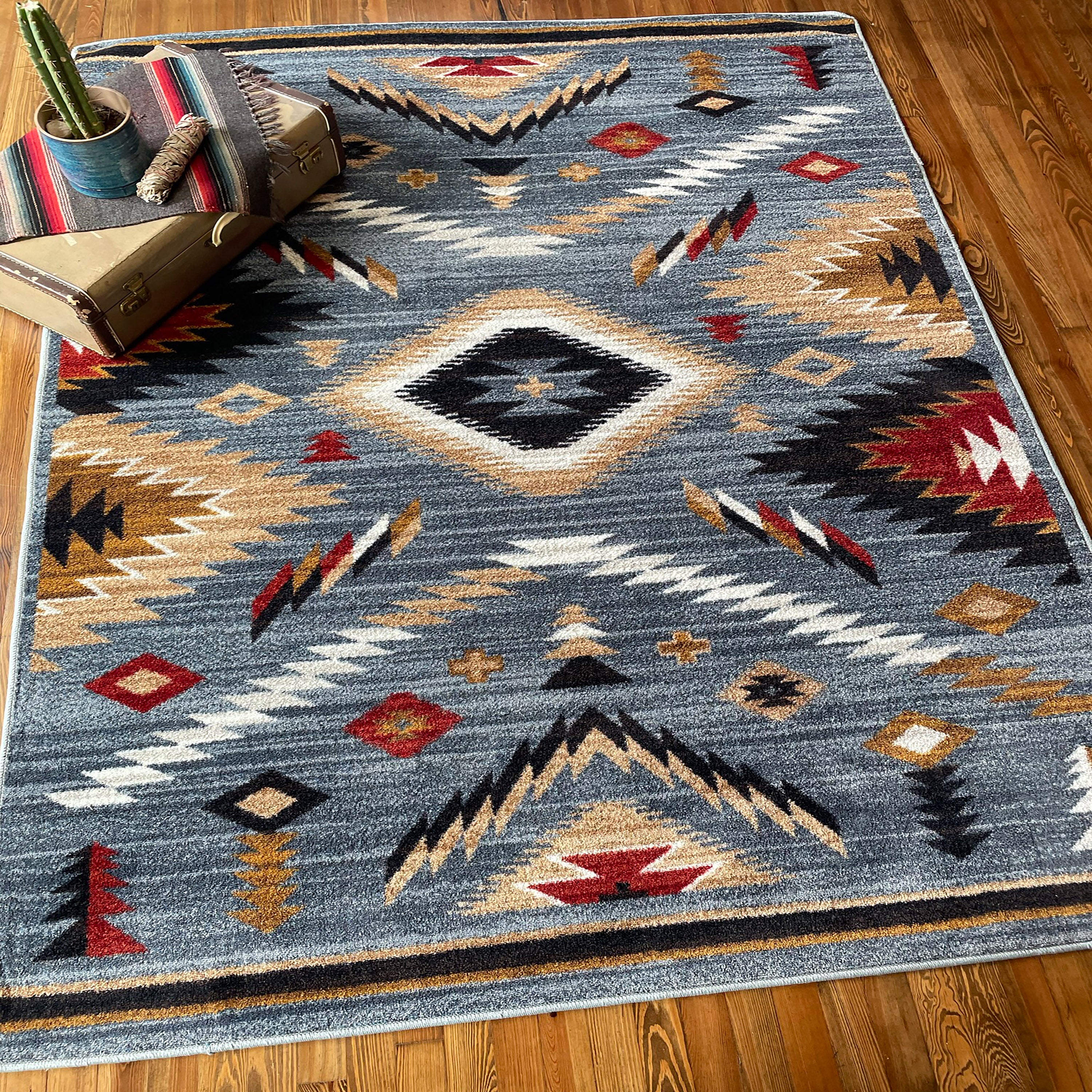 Image of an area rug, Interlaced Horizon - Gray Stone