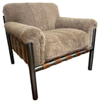 Iron and Shearling Sling Chair