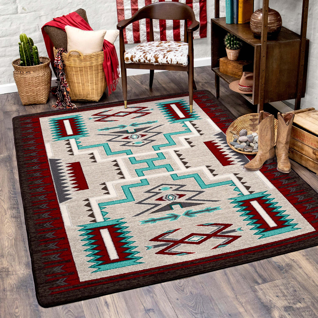 Image of an area rug, Prairie Wind - Turquoise