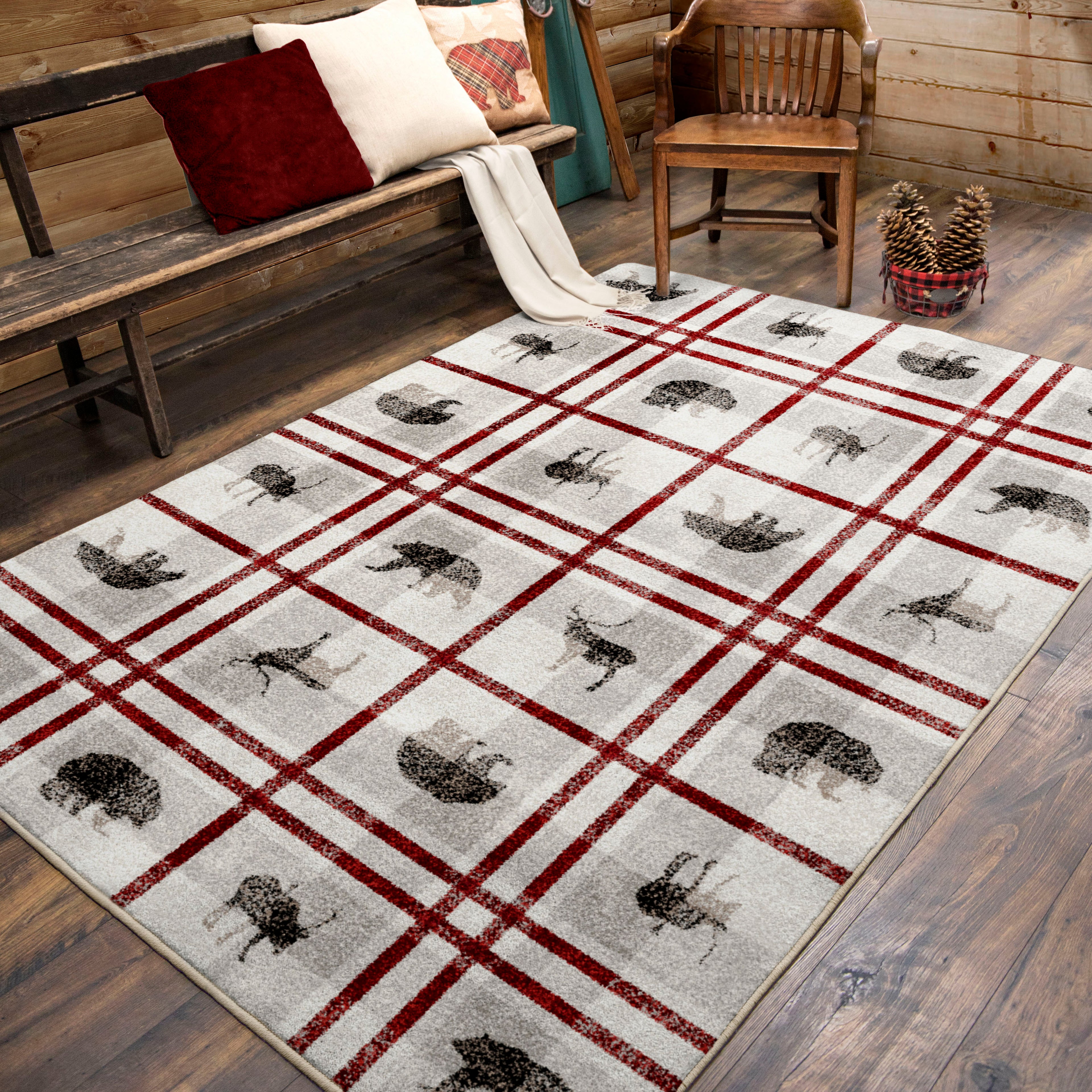Image of an area rug, Rio Vista - Red Stripe