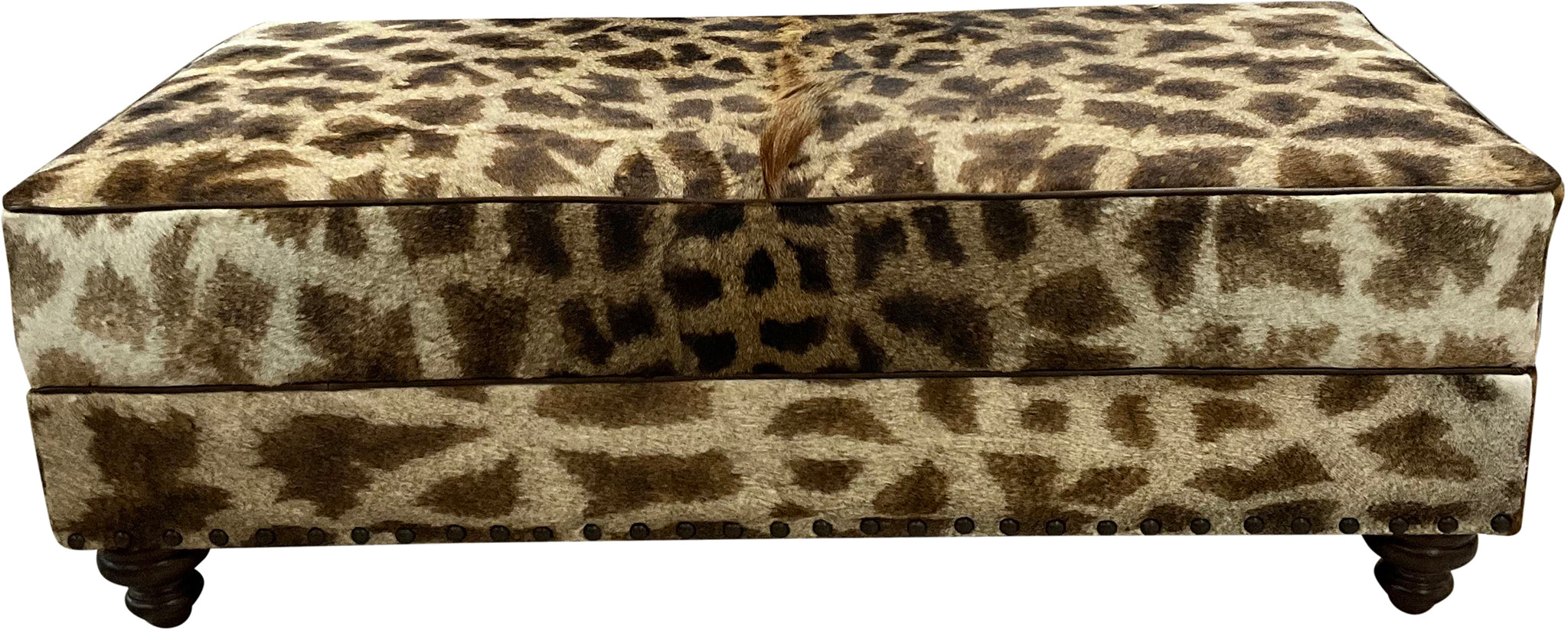Authentic Giraffe Wild Exotic Safari Hide Western Ottoman