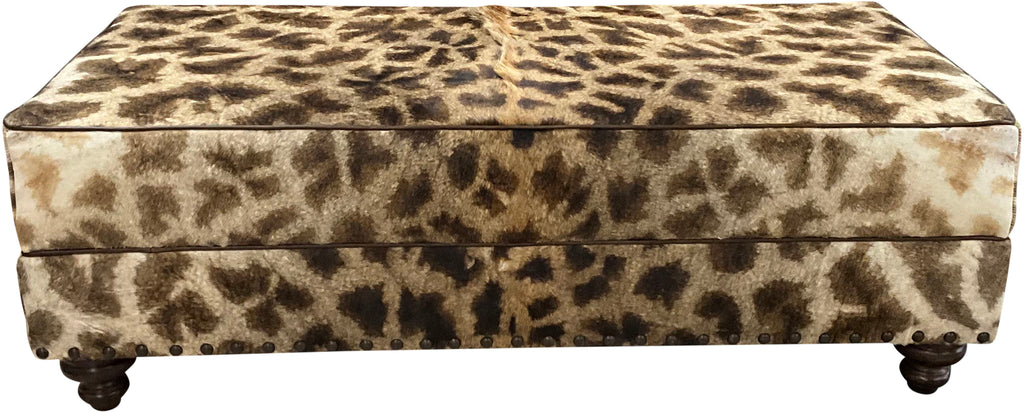 Authentic Giraffe Wild Exotic Safari Hide Western Ottoman