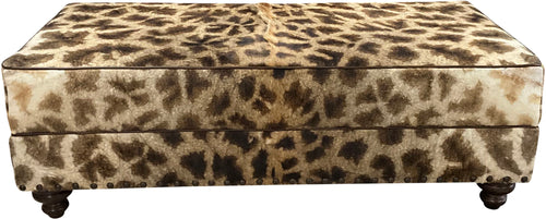 Authentic Giraffe Wild Exotic Safari Hide Western Ottoman