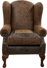 Load image into Gallery viewer, Walnut Crest Wingback Chair