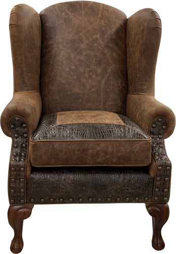Walnut Crest Wingback Chair