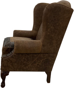 Walnut Crest Wingback Chair