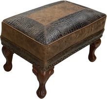 Load image into Gallery viewer, Walnut Crest Small Ottoman