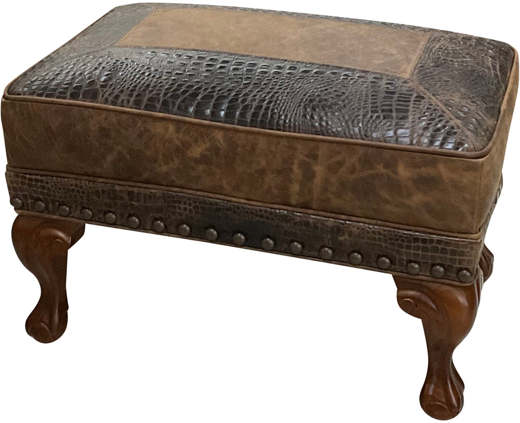 Walnut Crest Ottoman - 27" x 17"