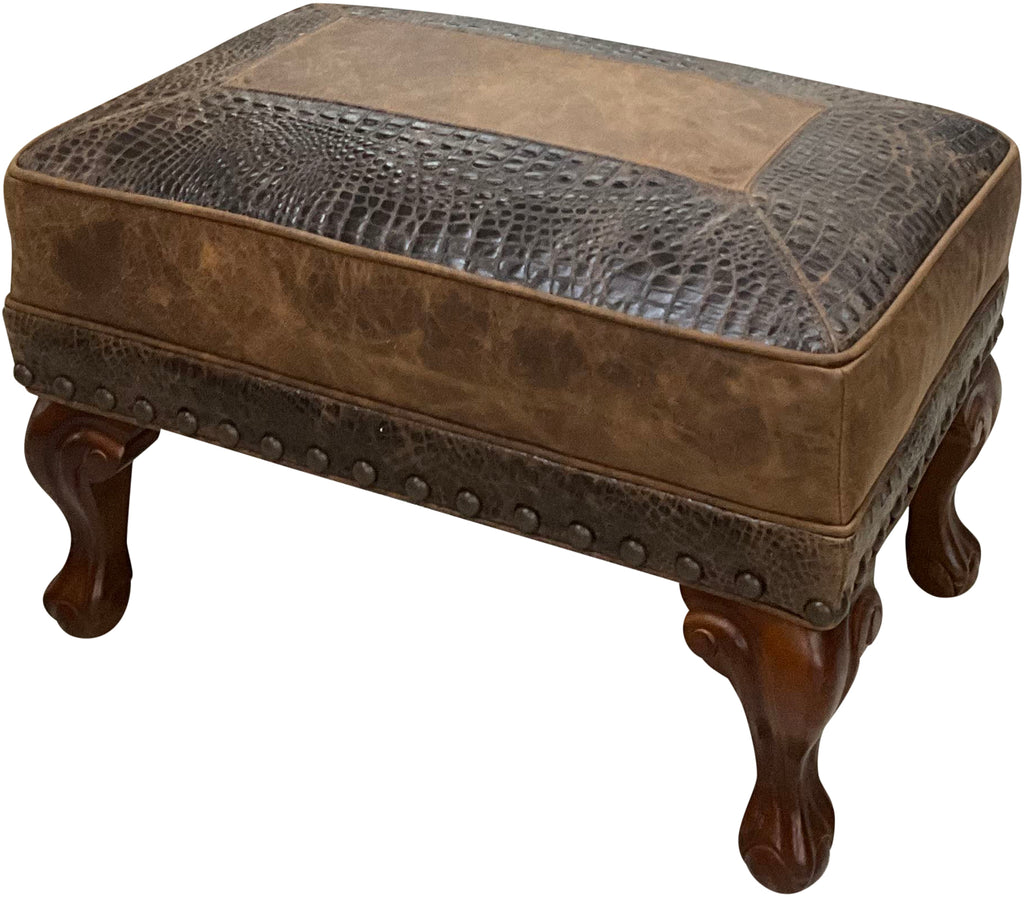 Walnut Crest Ottoman - 27" x 17"